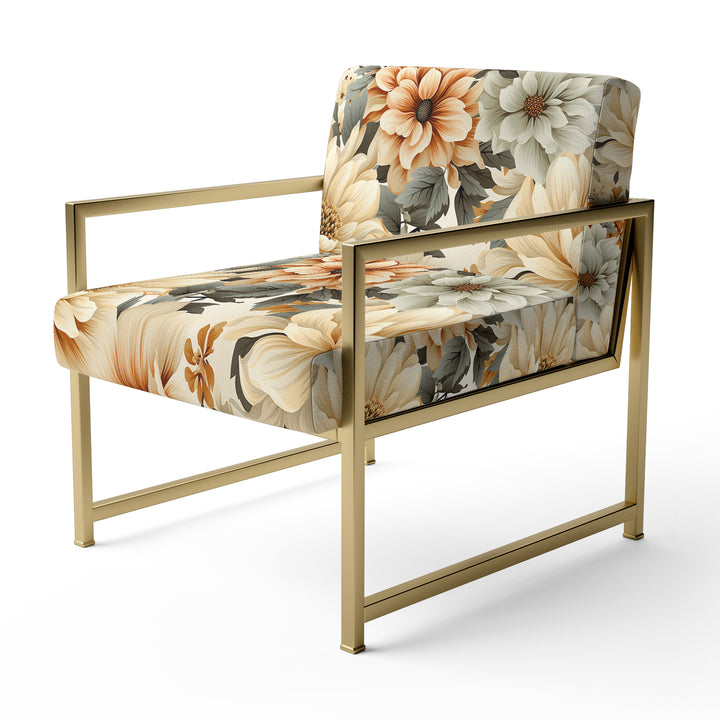 Neutral Tones Essence Buttercup Floral Pattern - Cottage Accent Side Chair