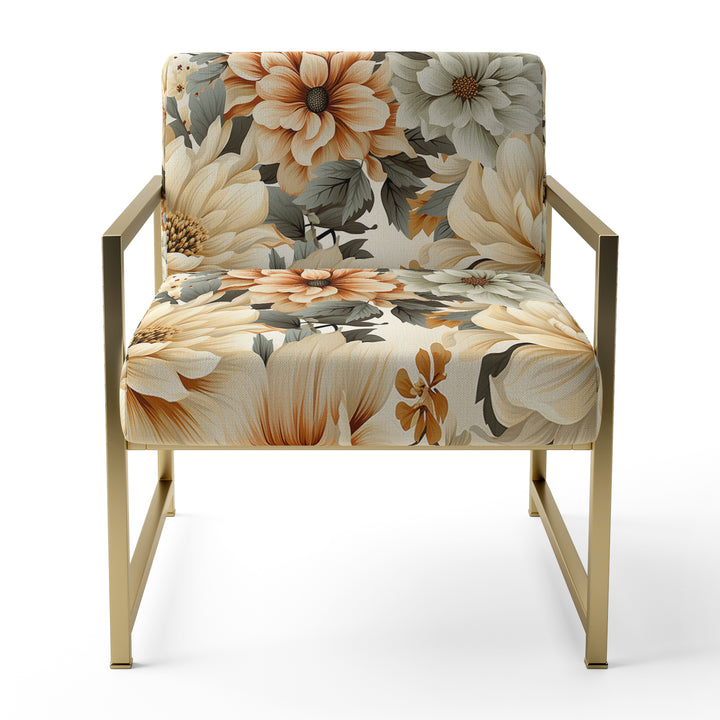 Neutral Tones Essence Buttercup Floral Pattern - Cottage Accent Side Chair