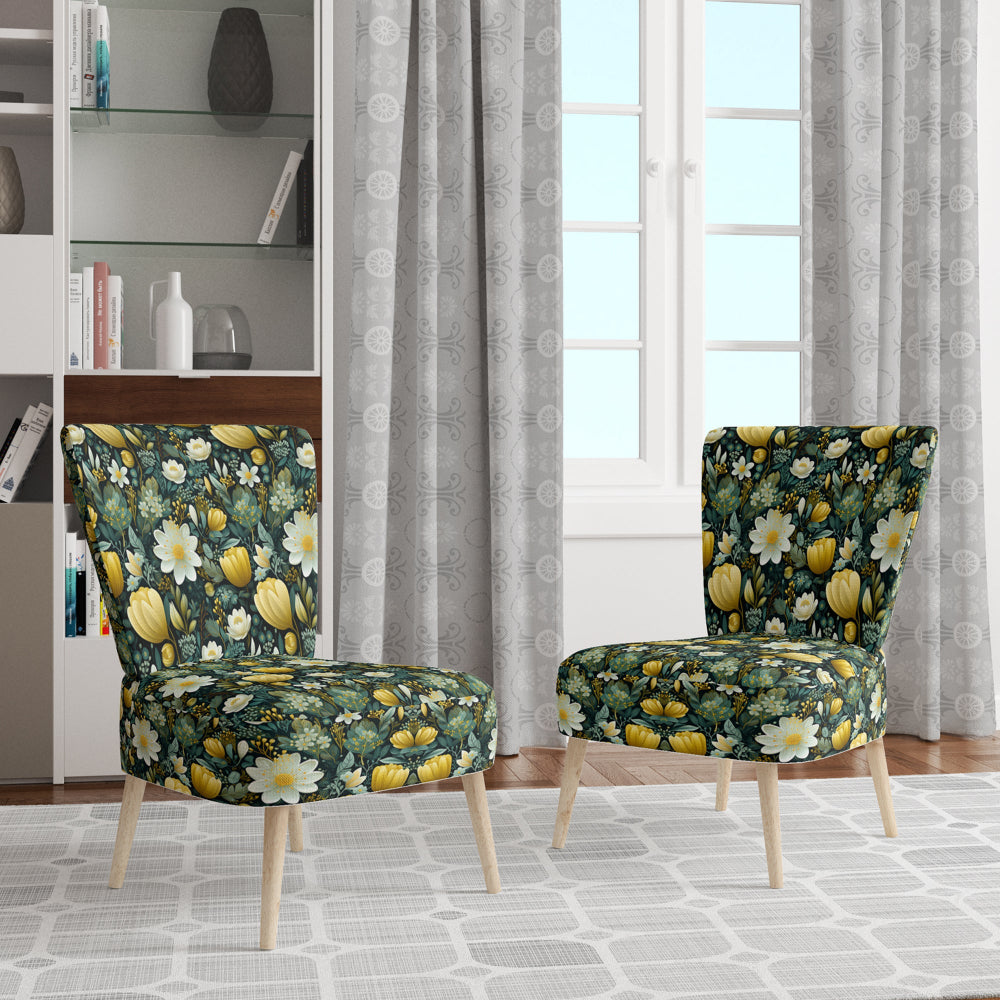 Botanical Bliss Boho Pattern - Upholstered Bohemian Accent Chairs
