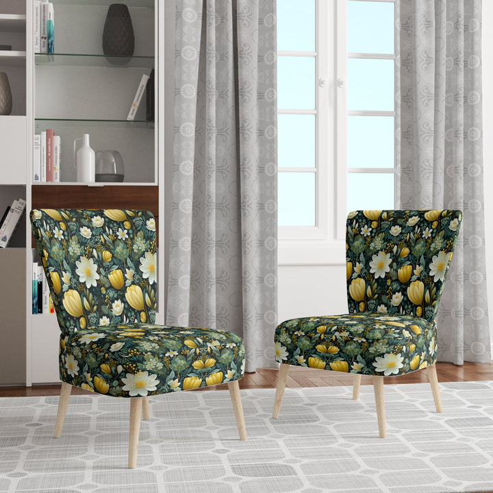 Botanical Bliss Boho Pattern - Upholstered Bohemian Accent Chairs
