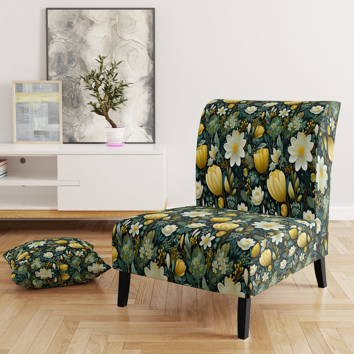 Botanical Bliss Boho Pattern - Upholstered Bohemian Accent Chairs
