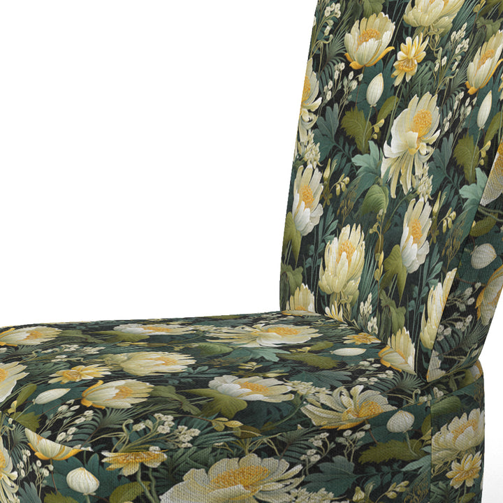 Botanical Green And Yellow Poppies Garden - Cottage Arm Chair