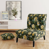 Botanical Green And Yellow Poppies Garden - Cottage Arm Chair