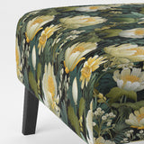 Botanical Green And Yellow Poppies Garden - Cottage Arm Chair