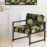 Botanical Green And Yellow Poppies Garden - Cottage Arm Chair
