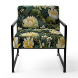 Botanical Green And Yellow Poppies Garden - Cottage Arm Chair