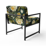 Botanical Green And Yellow Poppies Garden - Cottage Arm Chair