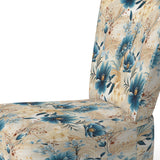 Beige And Blue Escape Flowers - Cottage Arm Chair