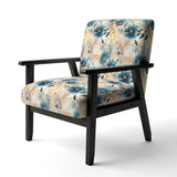 Beige And Blue Escape Flowers - Cottage Arm Chair