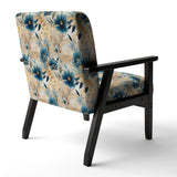 Beige And Blue Escape Flowers - Cottage Arm Chair