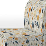 Blue And White Ferns Minimalism Boho Pattern - Cottage Accent Slipper Chair