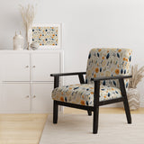 Blue And White Ferns Minimalism Boho Pattern - Cottage Accent Slipper Chair