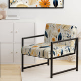 Blue And White Ferns Minimalism Boho Pattern - Cottage Accent Slipper Chair
