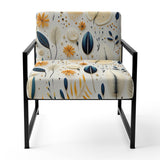 Blue And White Ferns Minimalism Boho Pattern - Cottage Accent Slipper Chair