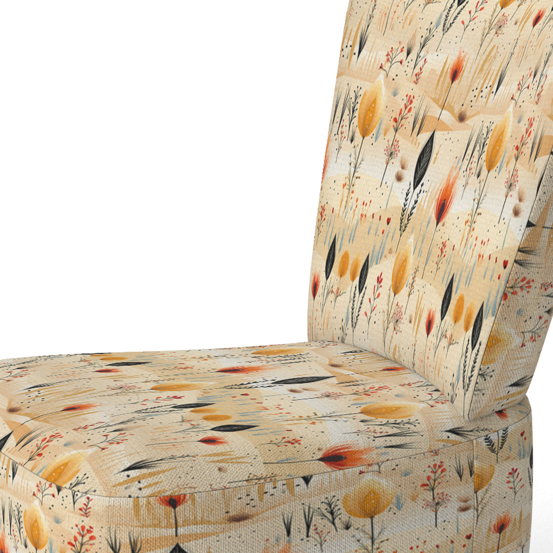 Beige Meadow Flowers Boho Pattern - Cottage Arm Chair