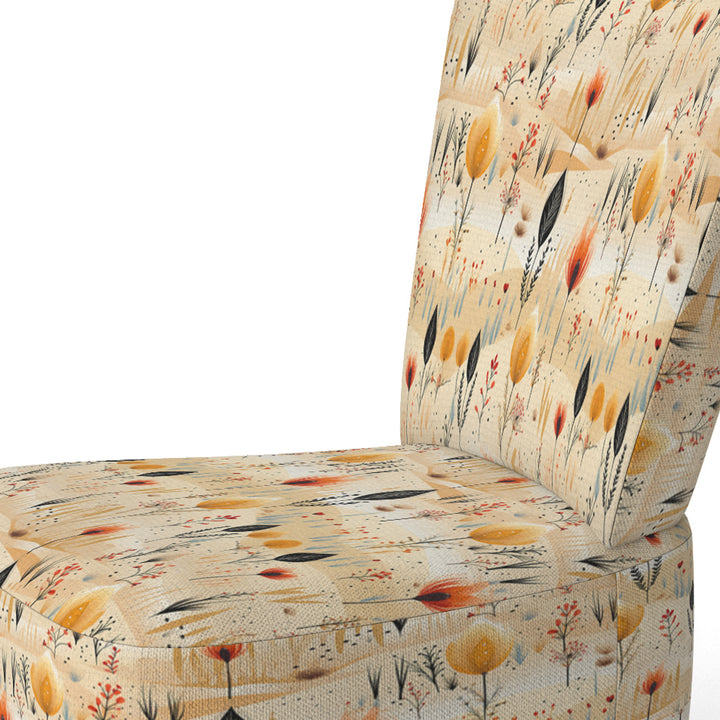 Beige Meadow Flowers Boho Pattern - Cottage Arm Chair