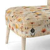 Beige Meadow Flowers Boho Pattern - Cottage Arm Chair
