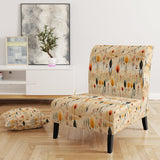 Beige Meadow Flowers Boho Pattern - Cottage Arm Chair