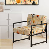 Beige Meadow Flowers Boho Pattern - Cottage Arm Chair