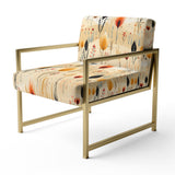 Beige Meadow Flowers Boho Pattern - Cottage Arm Chair