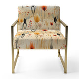 Beige Meadow Flowers Boho Pattern - Cottage Arm Chair