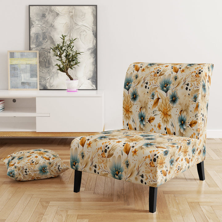 Earthy Elegance Boho Pattern - Upholstered Cottage Accent Chairs