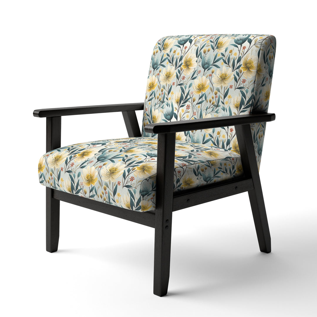 Ethereal Botanicals Peonies Pattern - Cottage Accent Slipper Chair