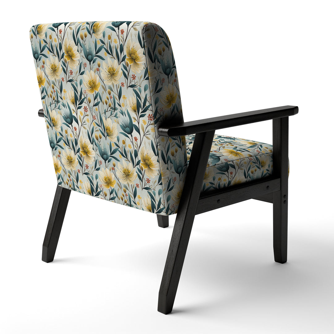 Ethereal Botanicals Peonies Pattern - Cottage Accent Slipper Chair