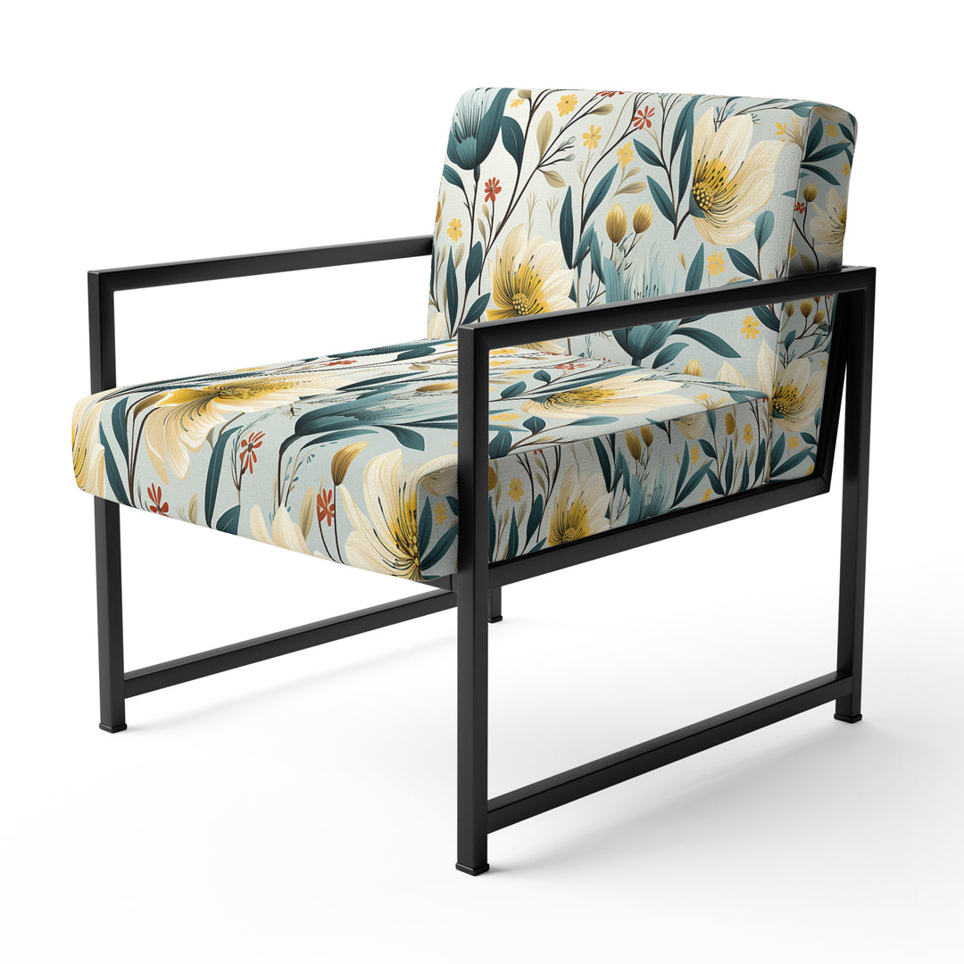 Ethereal Botanicals Peonies Pattern - Cottage Accent Slipper Chair