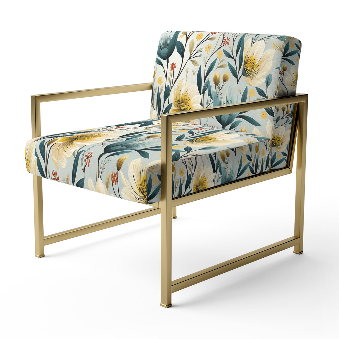 Ethereal Botanicals Peonies Pattern - Cottage Accent Slipper Chair