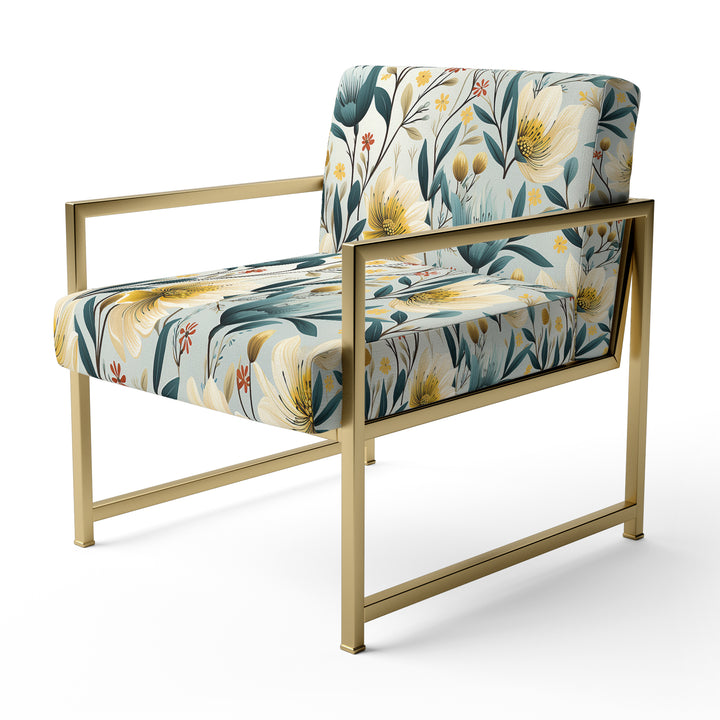 Ethereal Botanicals Peonies Pattern - Cottage Accent Slipper Chair