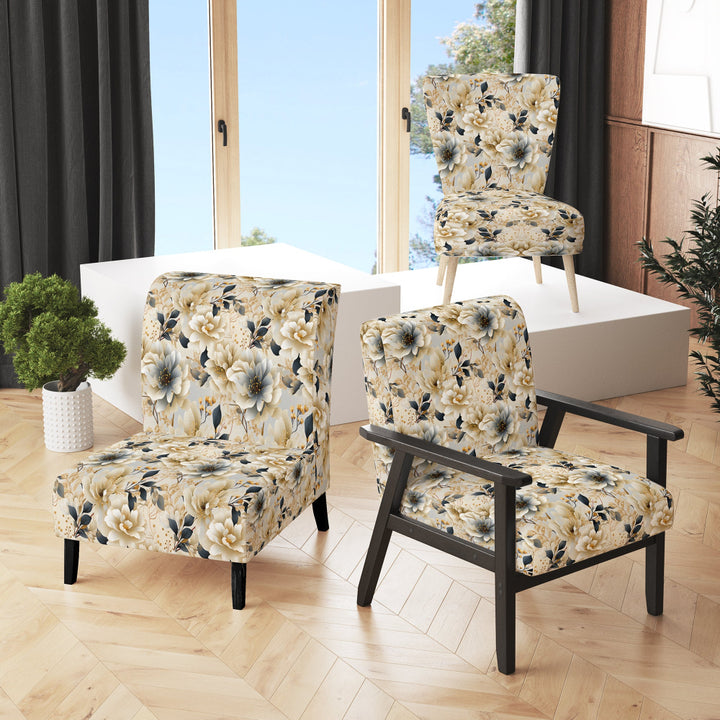 Ethereal Neutrals Boho Pattern - Upholstered Cottage Accent Chairs