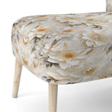 White Chrysanthemum Flowers Boho Pattern - Cottage Arm Chair