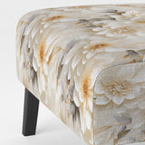 White Chrysanthemum Flowers Boho Pattern - Cottage Arm Chair