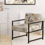 White Chrysanthemum Flowers Boho Pattern - Cottage Arm Chair