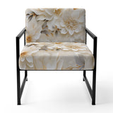 White Chrysanthemum Flowers Boho Pattern - Cottage Arm Chair