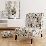 Ethereal Blue And White Chrysanthemum Boho Pattern - Cottage Arm Chair