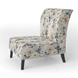 Ethereal Blue And White Chrysanthemum Boho Pattern - Cottage Arm Chair