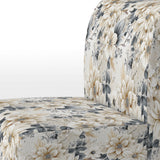 Ethereal Blue And White Chrysanthemum Boho Pattern - Cottage Arm Chair