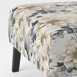 Ethereal Blue And White Chrysanthemum Boho Pattern - Cottage Arm Chair