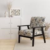 Ethereal Blue And White Chrysanthemum Boho Pattern - Cottage Arm Chair