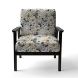 Ethereal Blue And White Chrysanthemum Boho Pattern - Cottage Arm Chair