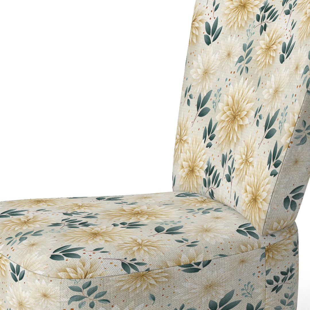 Carnation Mandalas Flowers Boho Pattern - Cottage Accent Slipper Chair