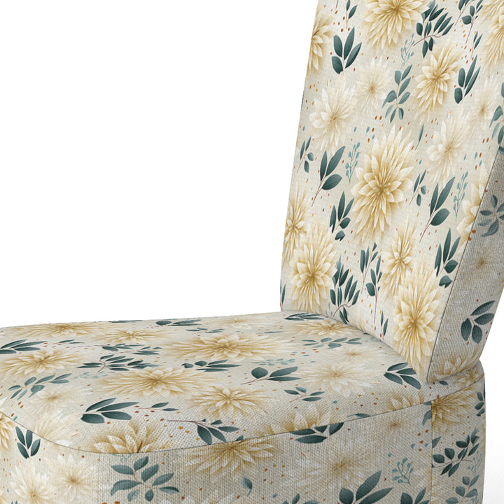 Carnation Mandalas Flowers Boho Pattern - Cottage Accent Slipper Chair