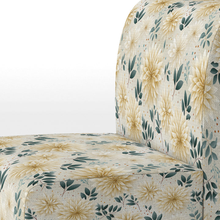 Carnation Mandalas Flowers Boho Pattern - Cottage Accent Slipper Chair