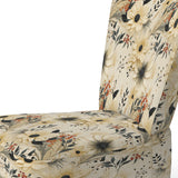Black And Beige Flowers Chrysanthemums Pattern - Upholstered Cottage Accent Chairs