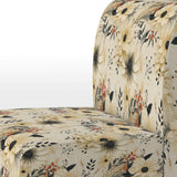 Black And Beige Flowers Chrysanthemums Pattern - Upholstered Cottage Accent Chairs