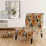 Autumn Cottage Flowers Pattern - Upholstered Cottage Accent Chairs