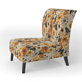 Autumn Cottage Flowers Pattern - Upholstered Cottage Accent Chairs