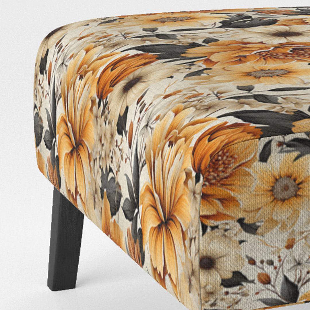 Autumn Cottage Flowers Pattern - Upholstered Cottage Accent Chairs